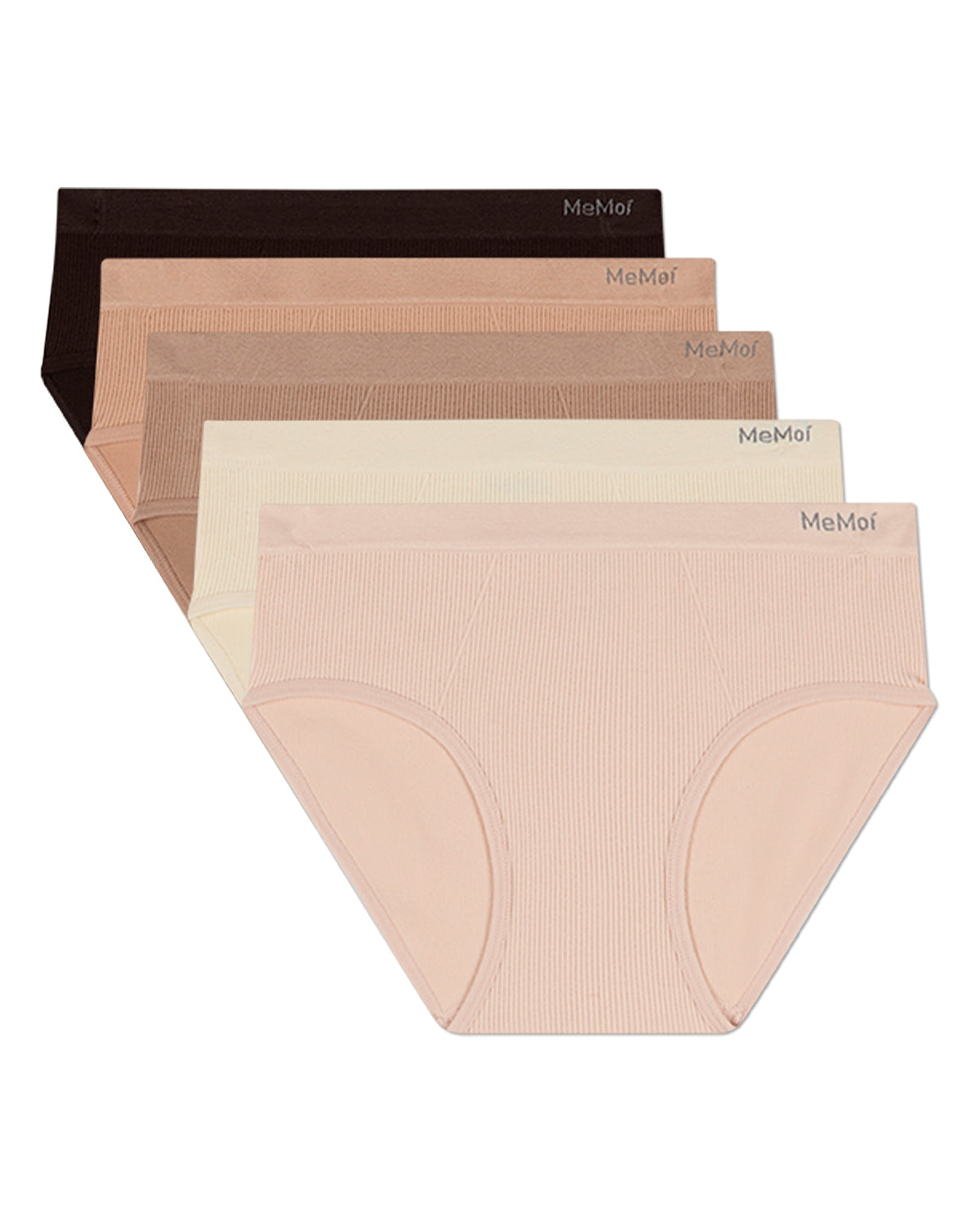 5 Pair Women's Seamless Ribbed No-Show Tag-Free Briefs