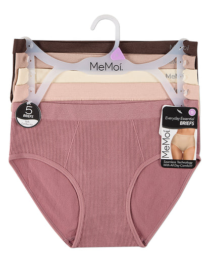 5 Pair Women's Seamless Ribbed No-Show Tag-Free Briefs