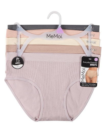 5 Pair Women's Seamless Ribbed No-Show Tag-Free Briefs