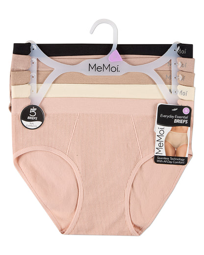5 Pair Women's Seamless Ribbed No-Show Tag-Free Briefs