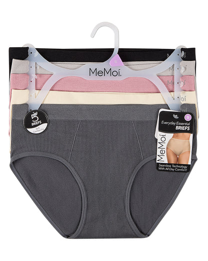 5 Pair Women's Seamless Ribbed No-Show Tag-Free Briefs