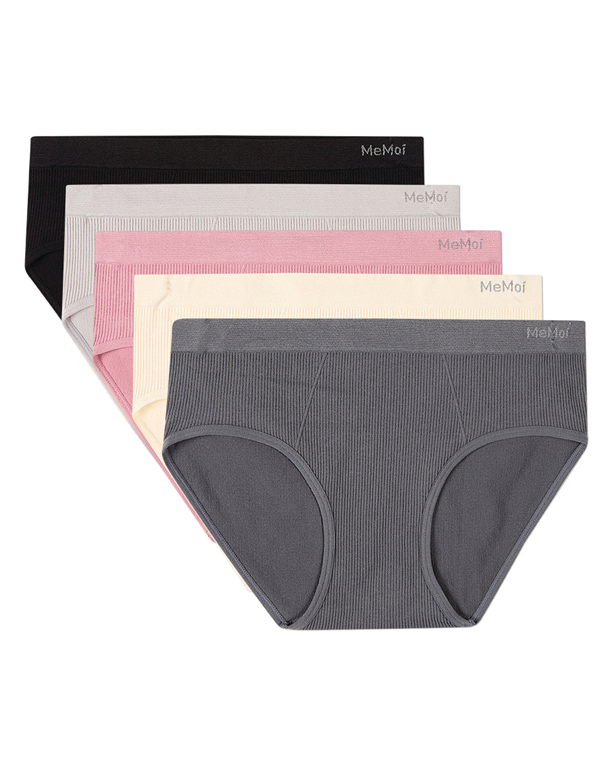 5 Pair Women's Seamless Ribbed No-Show Tag-Free Briefs