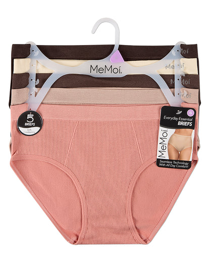 5 Pair Women's Seamless Ribbed No-Show Tag-Free Briefs
