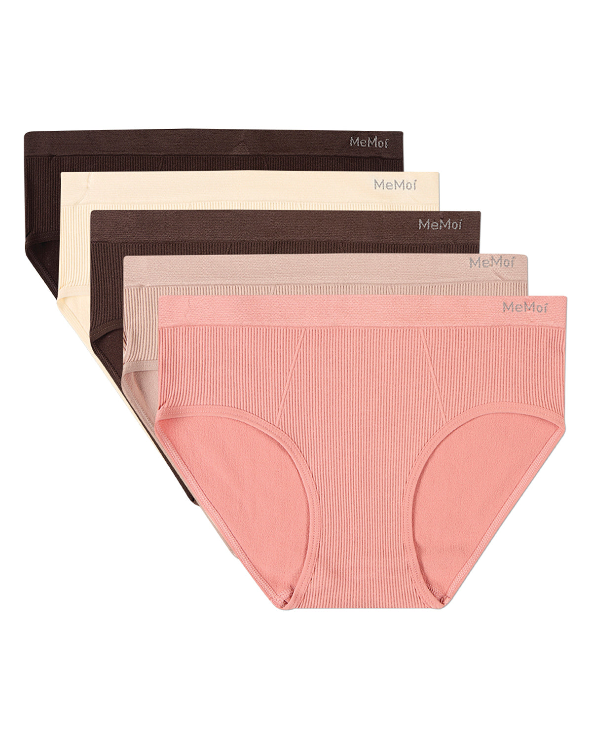 5 Pair Women's Seamless Ribbed No-Show Tag-Free Briefs
