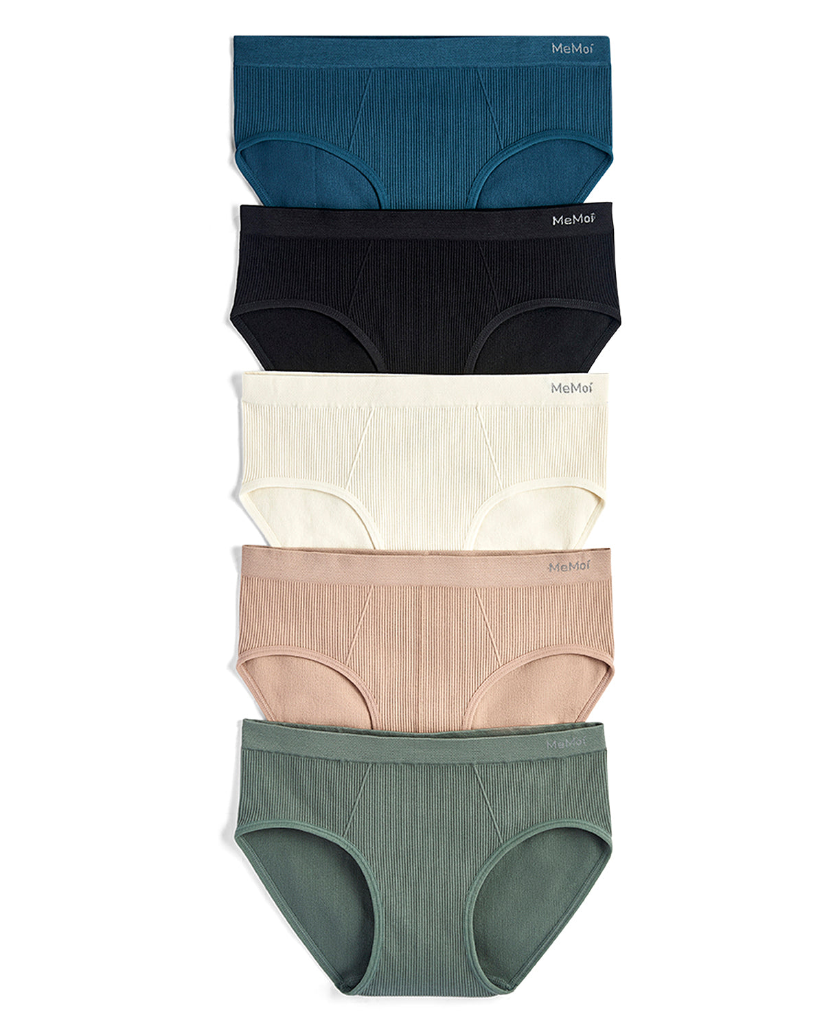 5 Pair Women's Seamless Ribbed No-Show Tag-Free Briefs