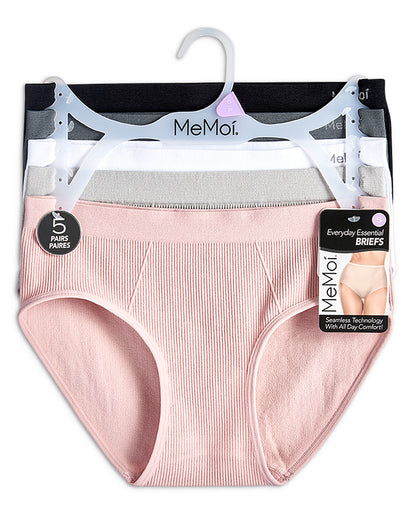 5 Pair Women's Seamless Ribbed No-Show Tag-Free Briefs