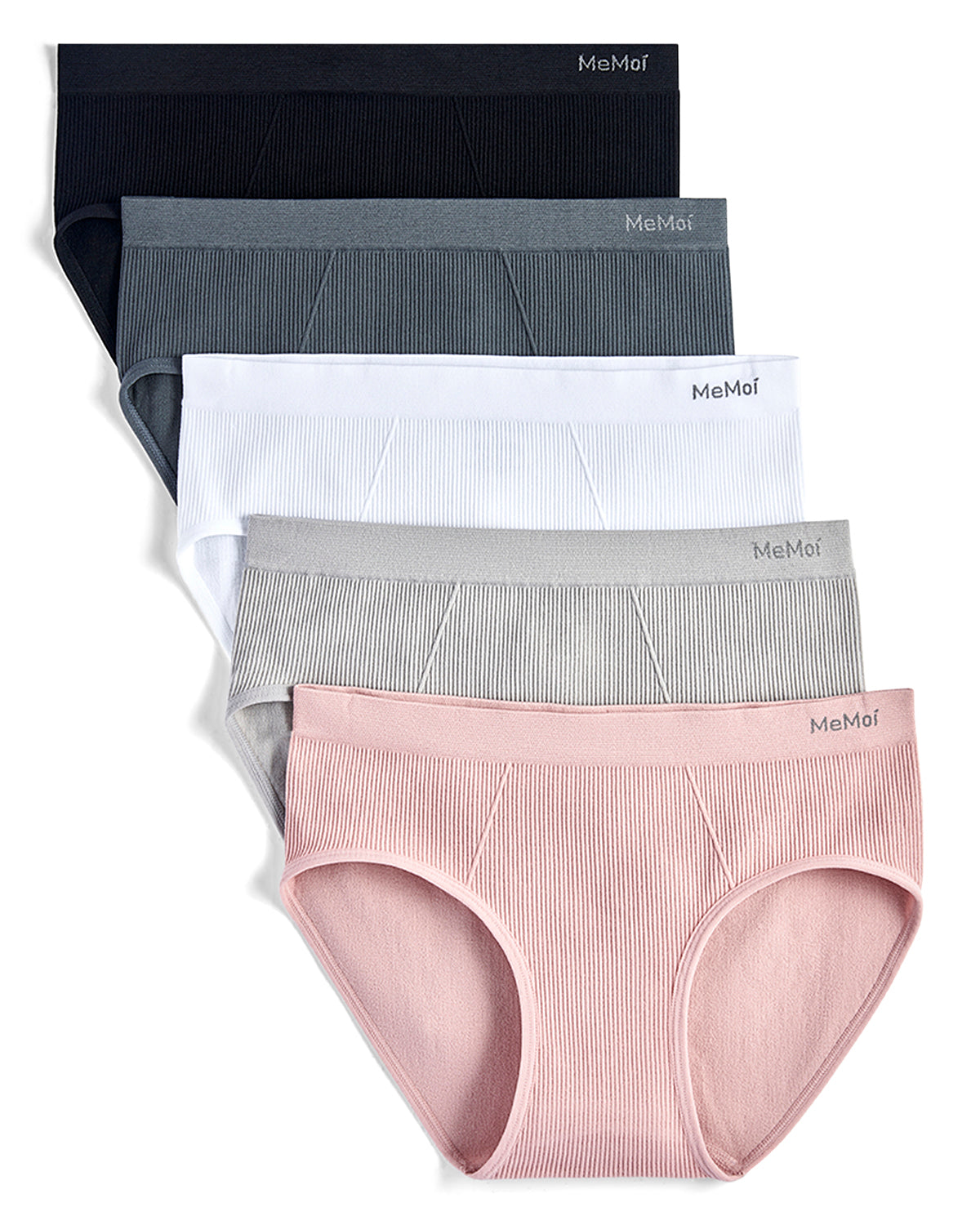 5 Pair Women's Seamless Ribbed No-Show Tag-Free Briefs
