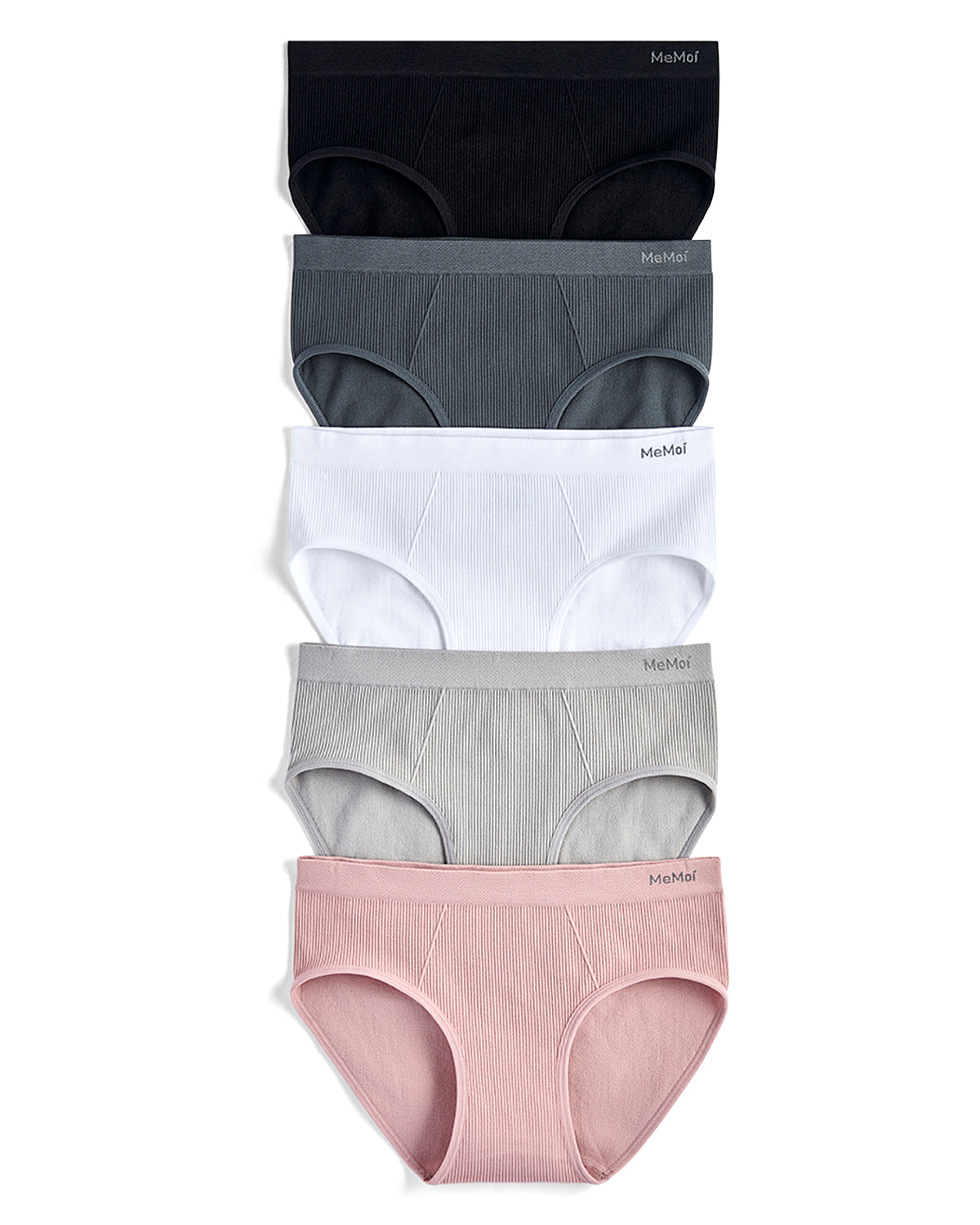 5 Pair Women's Seamless Ribbed No-Show Tag-Free Briefs