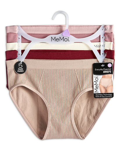 5 Pair Women's Seamless Ribbed No-Show Tag-Free Briefs