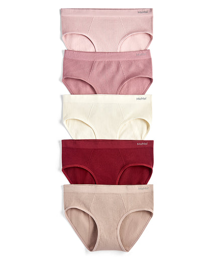 5 Pair Women's Seamless Ribbed No-Show Tag-Free Briefs