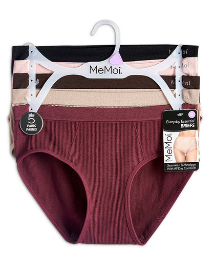 5 Pair Women's Seamless Ribbed No-Show Tag-Free Briefs