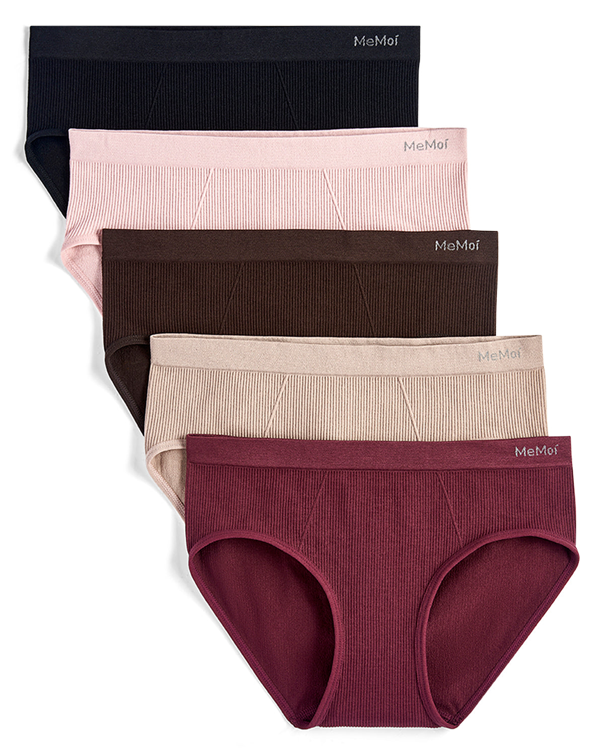 5 Pair Women's Seamless Ribbed No-Show Tag-Free Briefs