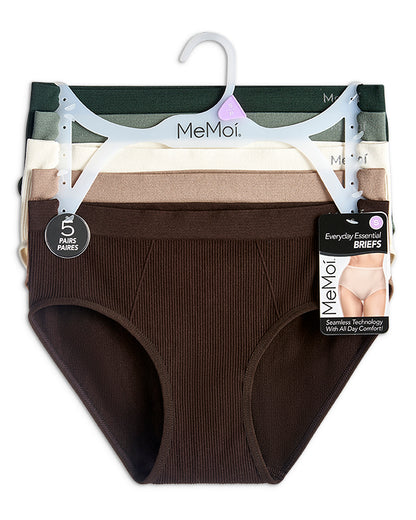 5 Pair Women's Seamless Ribbed No-Show Tag-Free Briefs