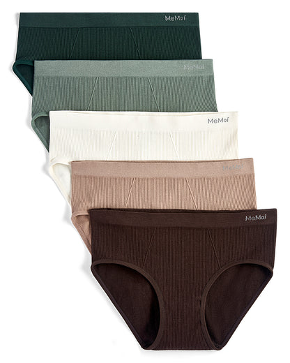 5 Pair Women's Seamless Ribbed No-Show Tag-Free Briefs
