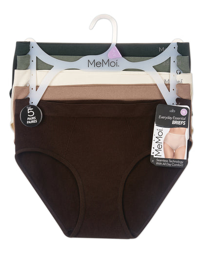 5 Pair Women's Seamless Ribbed No-Show Tag-Free Briefs