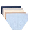 5 Pair Women's Seamless Wide-Rib Full-Coverage Tag-Free Briefs