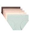 5 Pair Women's Seamless Wide-Rib Full-Coverage Tag-Free Briefs
