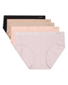 5 Pair Women's Seamless Wide-Rib Full-Coverage Tag-Free Briefs