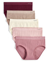 5 Pair Women's Seamless Wide-Rib Full-Coverage Tag-Free Briefs