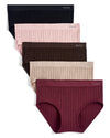5 Pair Women's Seamless Wide-Rib Full-Coverage Tag-Free Briefs
