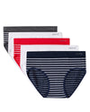 5 Pair Women's Seamless Striped Crinkle-Texture Ribbed Tag-Free Briefs