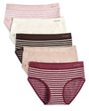5 Pair Women's Seamless Striped Crinkle-Texture Ribbed Tag-Free Briefs