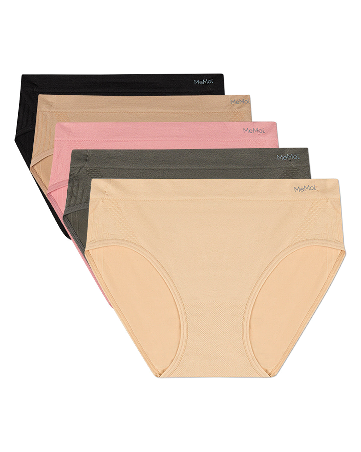 5 Pair Women's Seamless Honeycomb-Pattern Tag-Free Hipster Panties