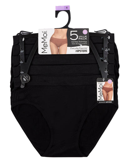 5 Pair Women's Seamless Honeycomb-Pattern Tag-Free Hipster Panties