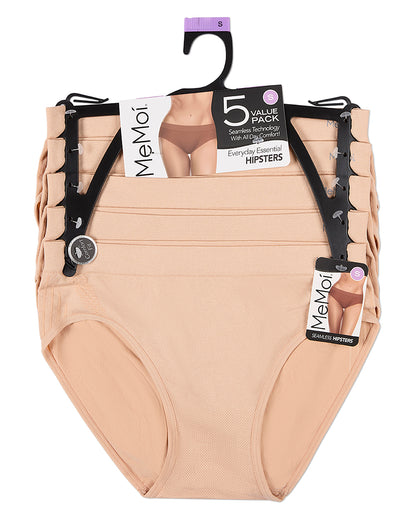 5 Pair Women's Seamless Honeycomb-Pattern Tag-Free Hipster Panties