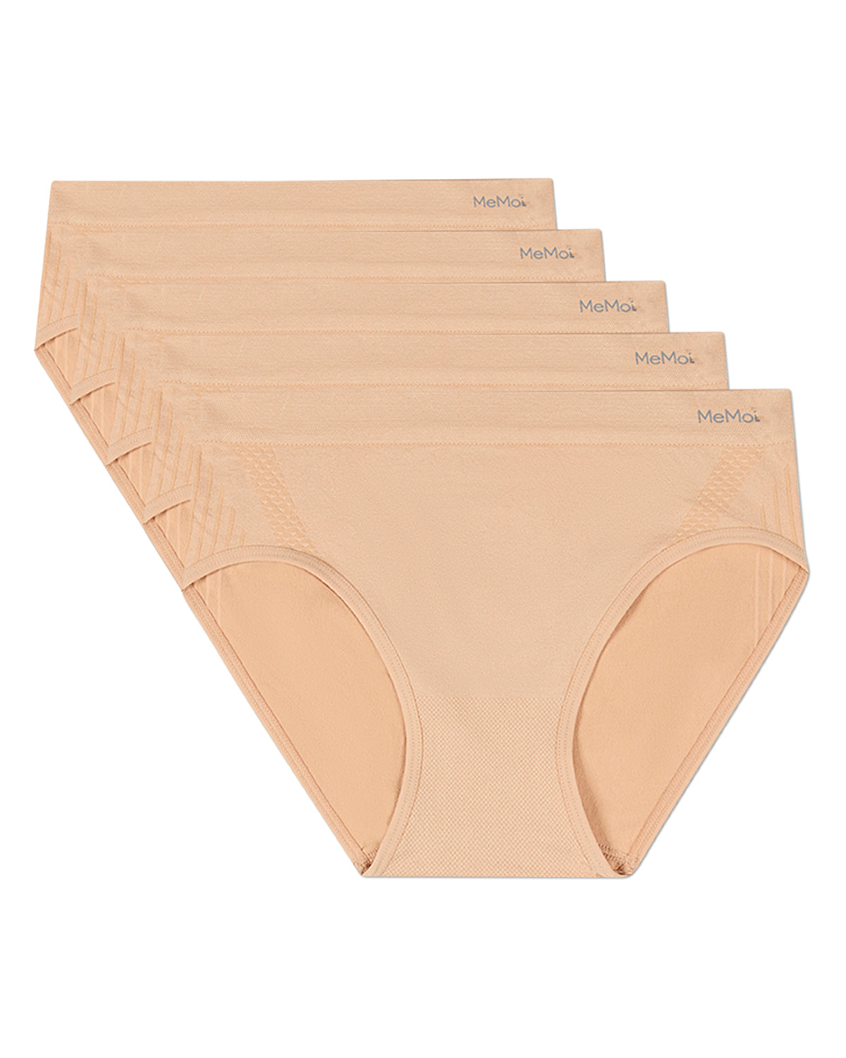 5 Pair Women's Seamless Honeycomb-Pattern Tag-Free Hipster Panties