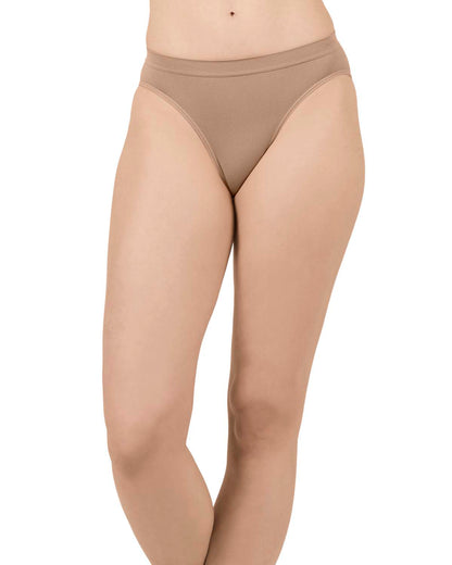 5 Pair Women's Seamless Tag-Free Bikini Panties - Stripes, Solids, Heathers