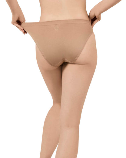 5 Pair Women's Seamless Tag-Free Bikini Panties - Stripes, Solids, Heathers