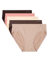 5 Pair Women's Seamless Tag-Free Bikini Panties - Stripes, Solids, Heathers