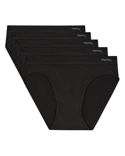 5 Pair Women's Seamless Tag-Free Bikini Panties - Stripes, Solids, Heathers