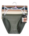 5 Pair Women's Seamless Tag-Free Bikini Panties - Stripes, Solids, Heathers
