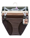 5 Pair Women's Seamless Tag-Free Bikini Panties - Stripes, Solids, Heathers