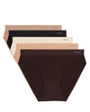 5 Pair Women's Seamless Pin-Rib Tag-Free Bikini Panties