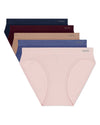5 Pair Women's Seamless Pin-Rib Tag-Free Bikini Panties