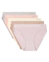 5 Pair Women's Seamless Pin-Rib Tag-Free Bikini Panties