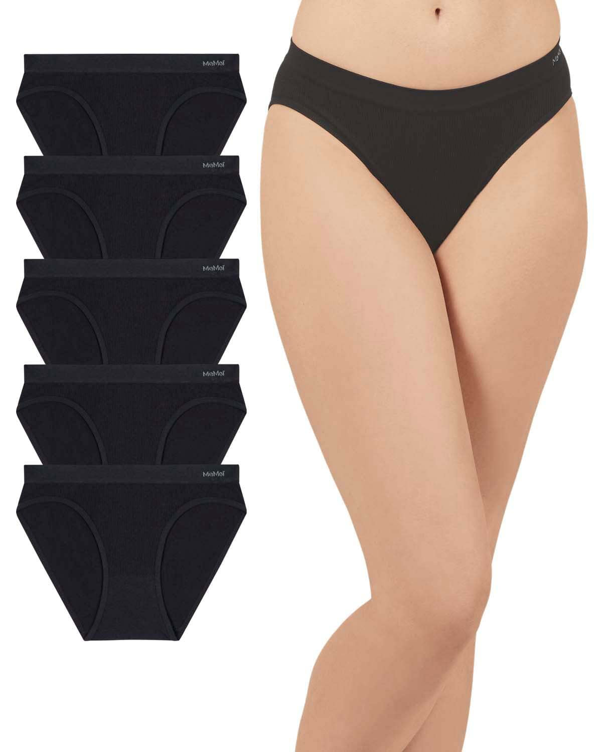 5 Pair Women's Seamless Pin-Rib Tag-Free Bikini Panties