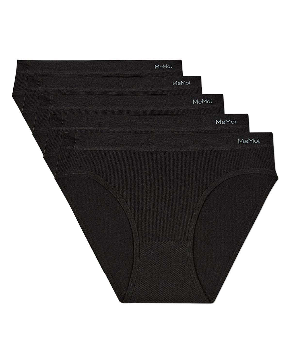 5 Pair Women's Seamless Pin-Rib Tag-Free Bikini Panties