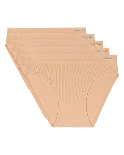5 Pair Women's Seamless Pin-Rib Tag-Free Bikini Panties