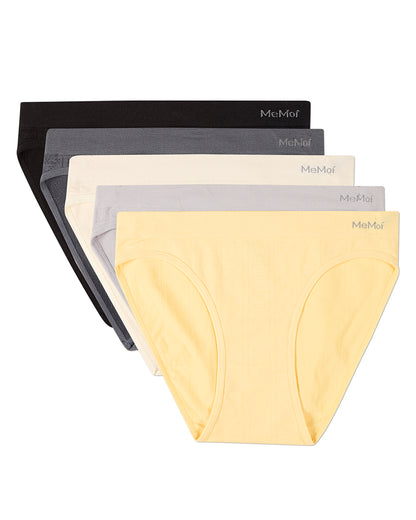 5 Pair Women's Seamless Pointelle Tag-Free No-Show Bikini Panties