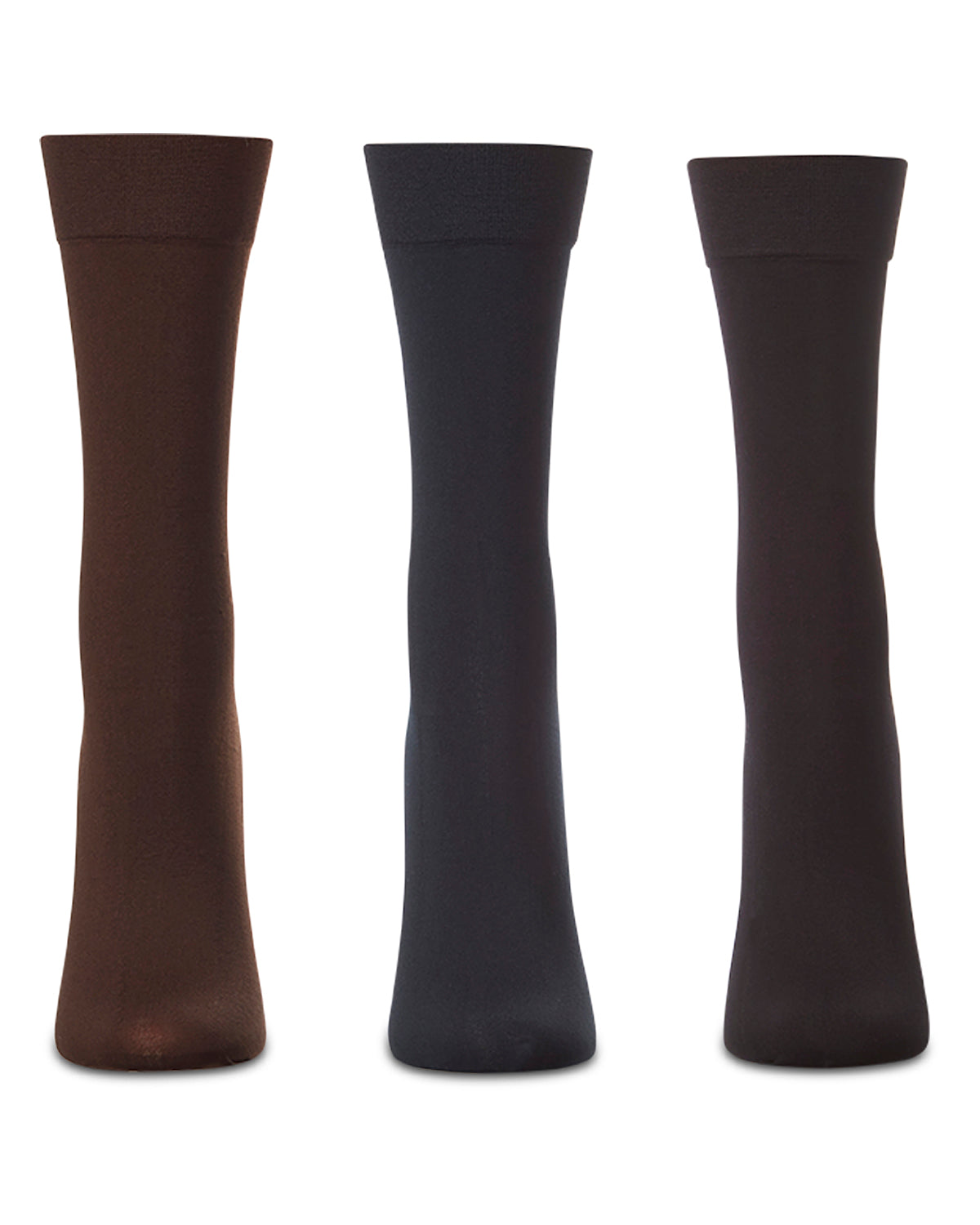 3 Pair Women's Opaque Solid Color Microfiber 40 Denier Trouser Socks