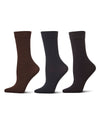 3 Pair Women's Opaque Solid Color Microfiber 40 Denier Trouser Socks