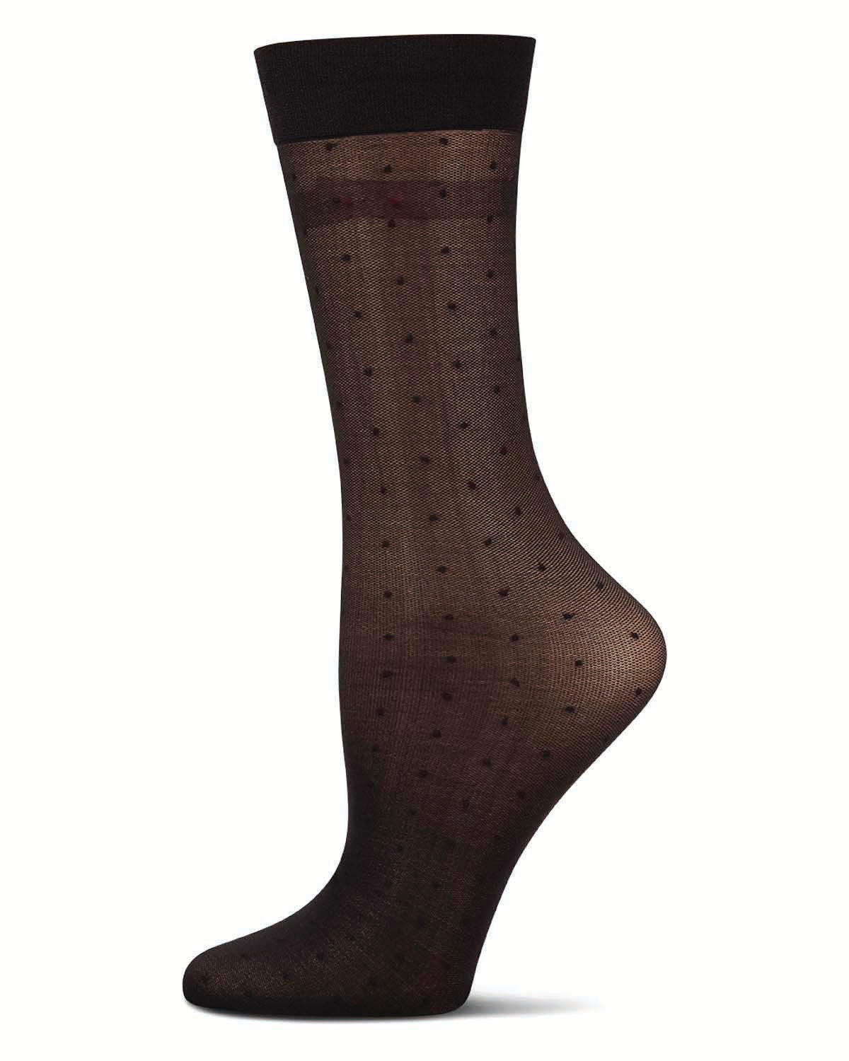 3 Pair Women's Sheer Dot and Opaque Solid Trouser Socks