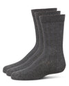 Boy's 3 Pair Pack Basic Cotton Blend Ribbed Crew Socks : Color: Gray Heather