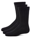 Boy's 3 Pair Pack Basic Cotton Blend Ribbed Crew Socks : Color: Navy
