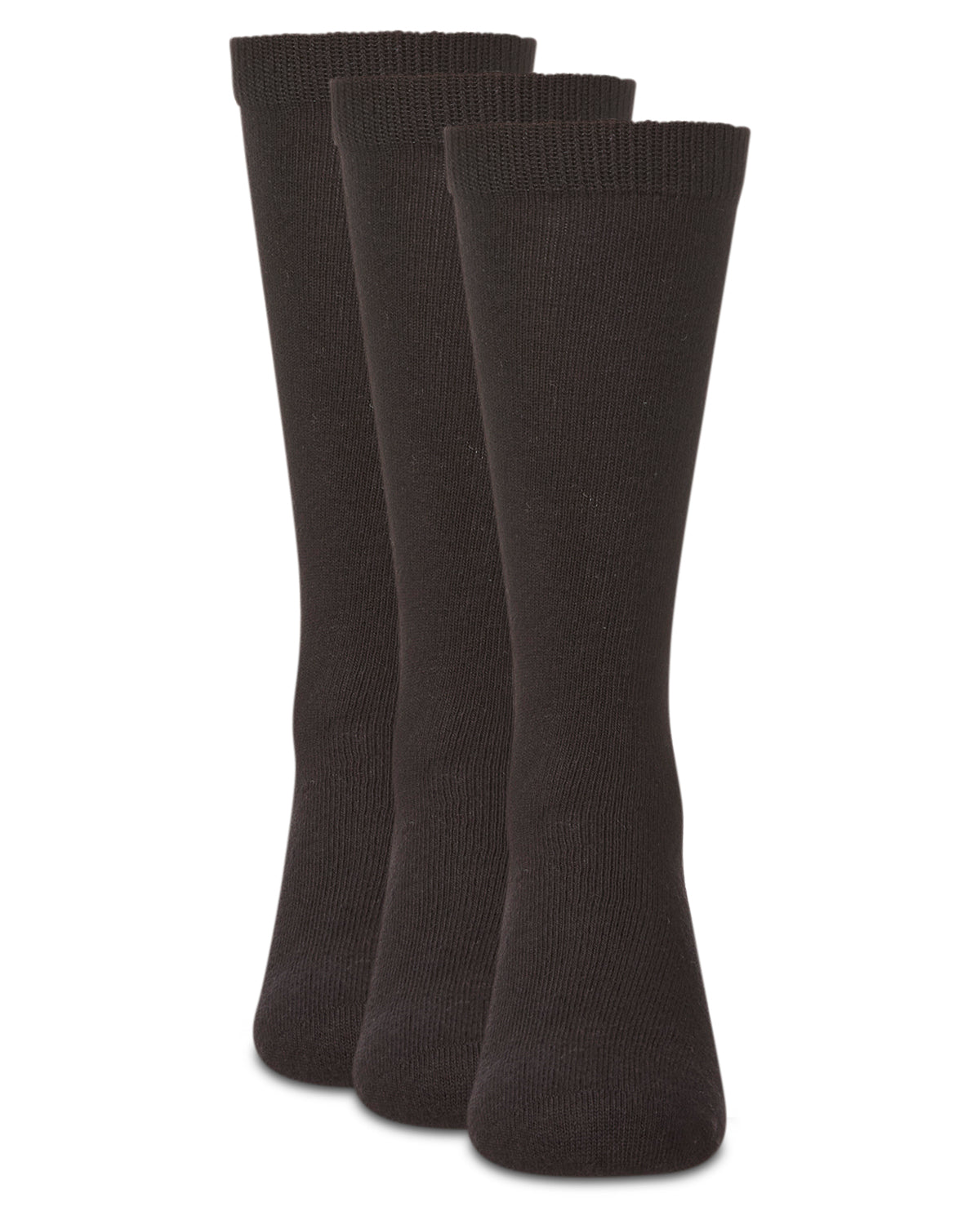 Boys' 3 Pair Pack Flat Crew Socks : Color: Black