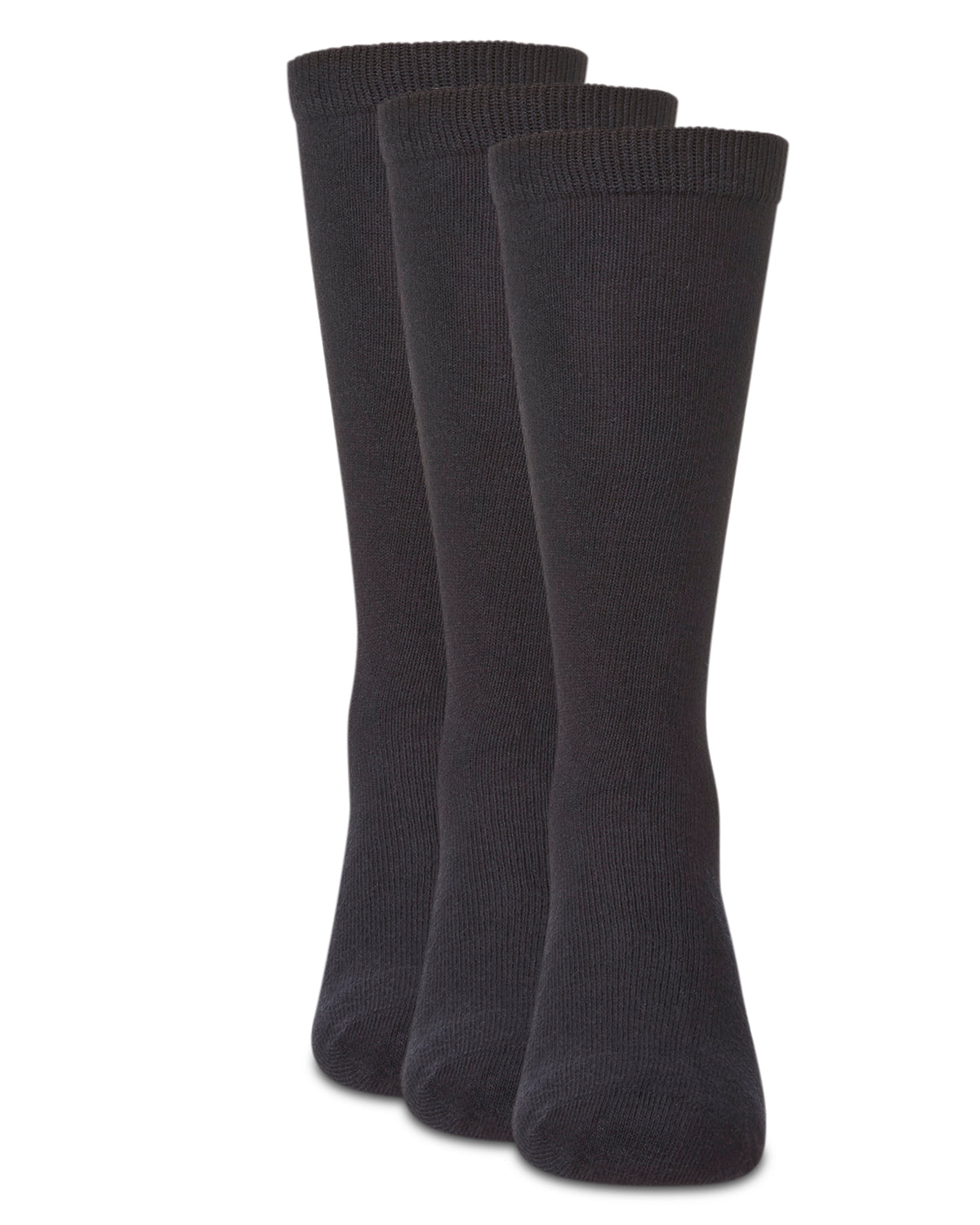 Memoi Boys 3 Pair Pack Flat Crew Socks 8-9 / Navy